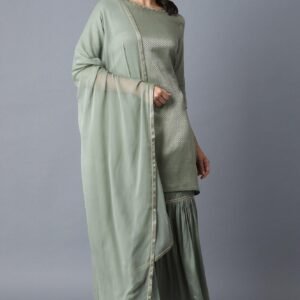 Signature Green kurta-Sharara-Dupatta Set