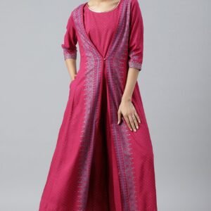 Dark Pink Mock Layer Embellished Jumpsuit