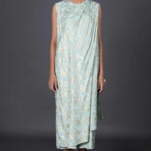 Green Draped Style Festive Printed Jumpsuit