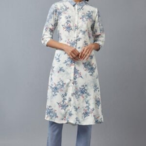 Bright White Printed Dress