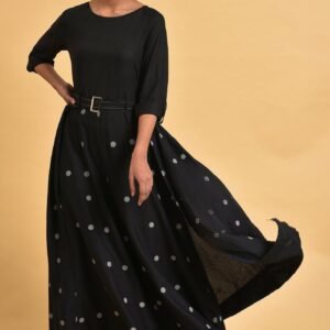 Black Polka Dot Jumpsuit with Belt