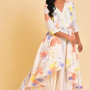 Ecru Print Mix Jumpsuit
